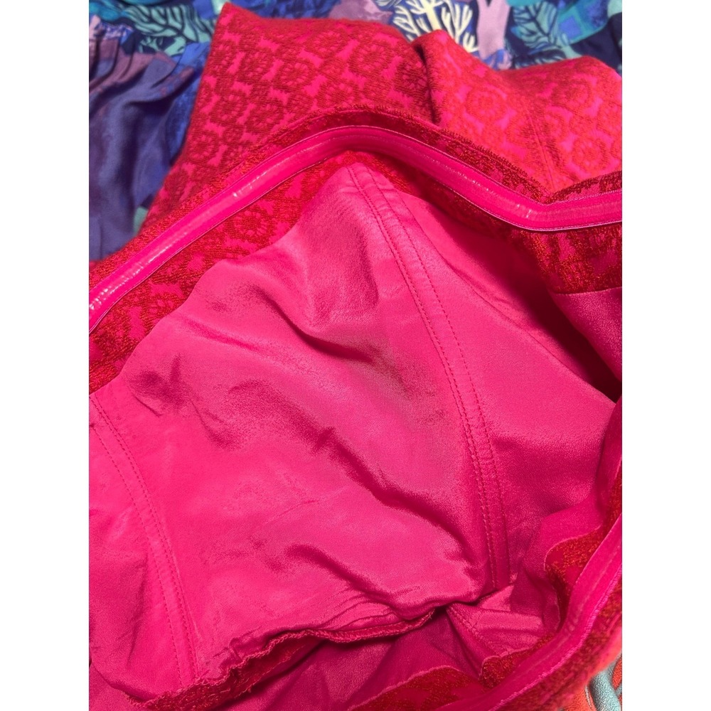 Anthropologie ETTITWA Pink Geometric Strapless Wide Leg Jumpsuit Size 10 - AC - Picture 8 of 11